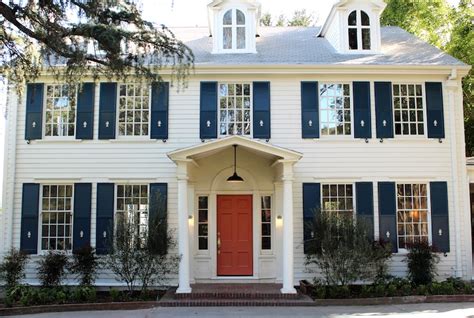 dark navy blue shutters.